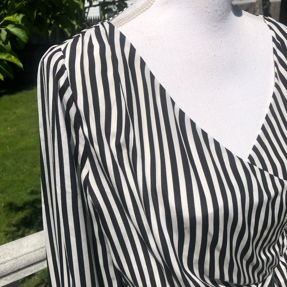 Alice + Olivia Alba Striped Tie-waist Silk Top - Picture 3 of 7